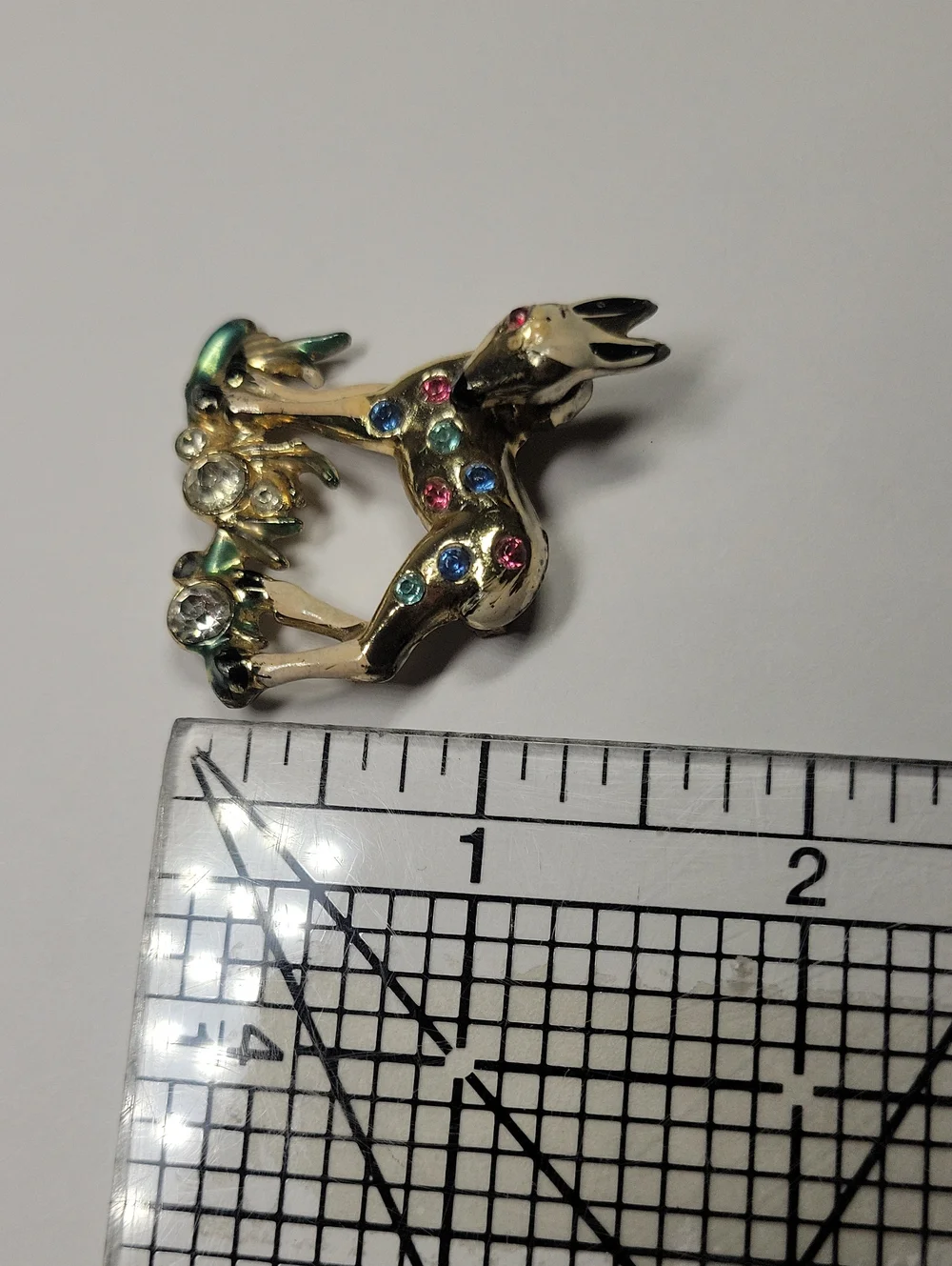 Retro Whimsical Baby Deer Brooch Pin With Rhinestones
